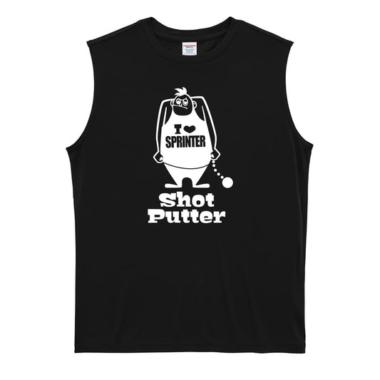 陸上競技 アメコミ風 Shot Putter 砲丸投 リサイクルポリエステル ノースリーブシャツ