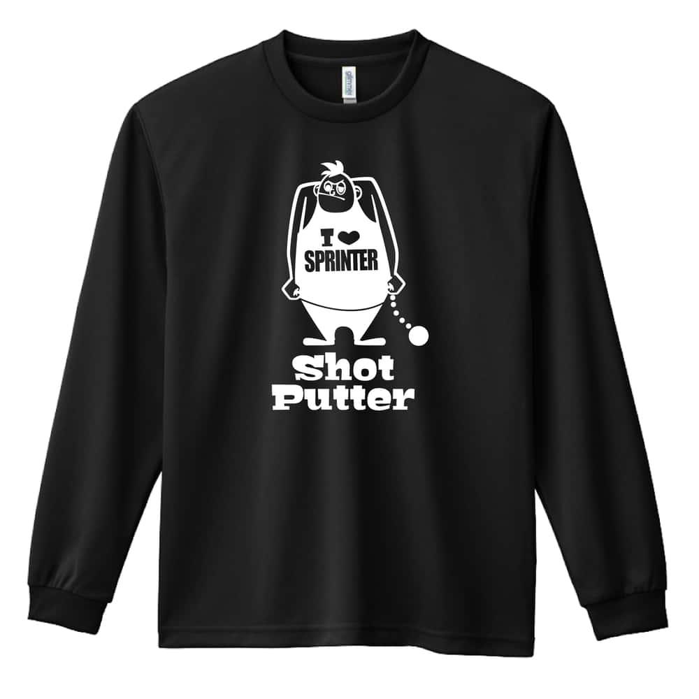 陸上競技 アメコミ風 Shot Putter 砲丸投 吸水速乾ドライロングTシャツ
