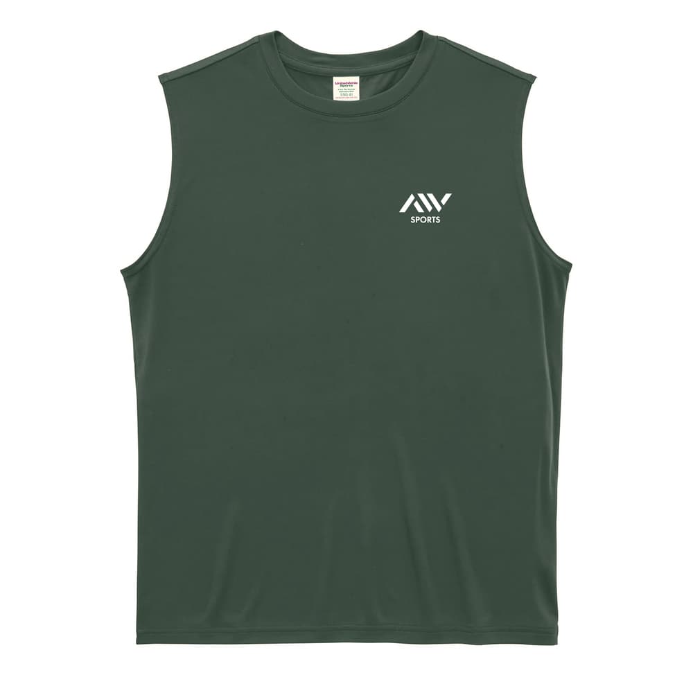 陸上競技 コミック風 恐怖の陸上魂 今日は勝てる気がする リサイクルポリエステル ノースリーブシャツ 前面デザイン