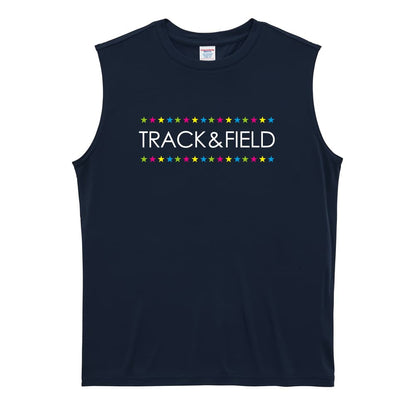 陸上競技 カラフルスターライン TRACK & FIELD リサイクルポリエステル ノースリーブシャツ
