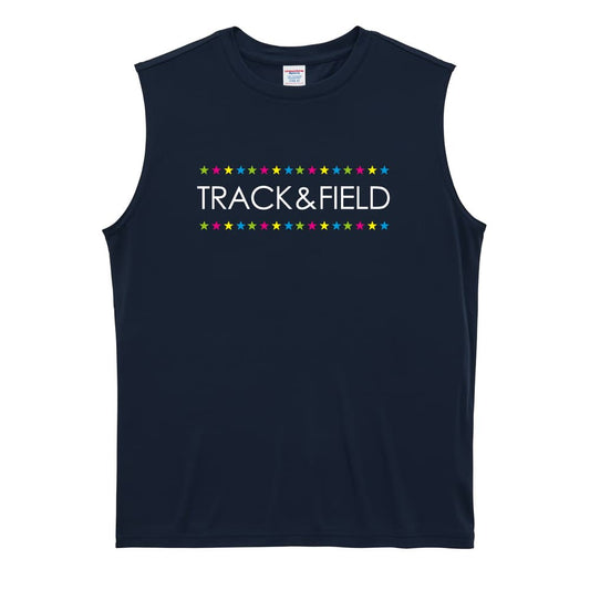 陸上競技 カラフルスターライン TRACK & FIELD リサイクルポリエステル ノースリーブシャツ