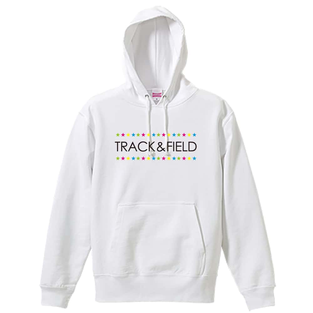 陸上競技 カラフルスターライン TRACK & FIELD 裏パイルプルオーバーパーカー