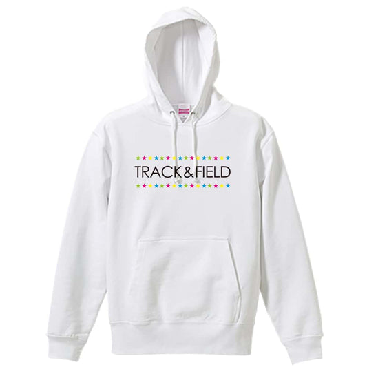 陸上競技 カラフルスターライン TRACK & FIELD 裏パイルプルオーバーパーカー