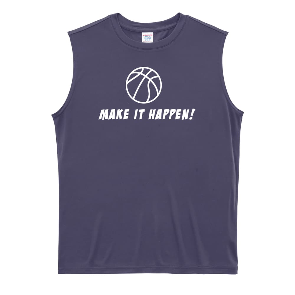 バスケットボール MAKE IT HAPPEN! リサイクルポリエステル ノースリーブシャツ