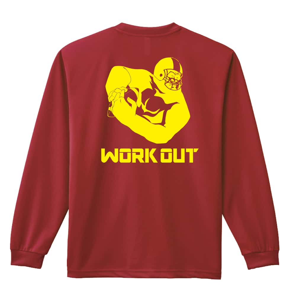 アメリカンフットボール ゴリラワークアウト アメフト 吸水速乾ドライロングTシャツ
