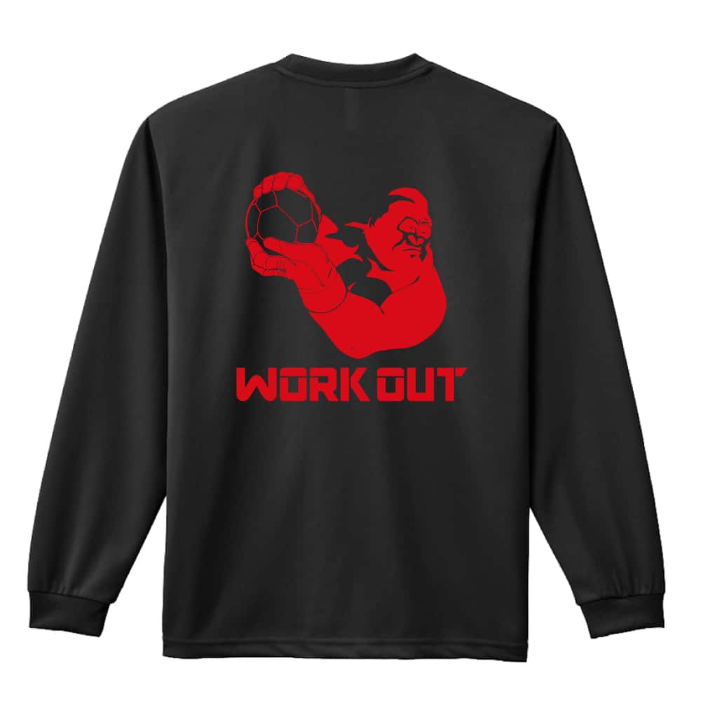 サッカー ゴリラワークアウト サッカー 吸水速乾ドライロングTシャツ