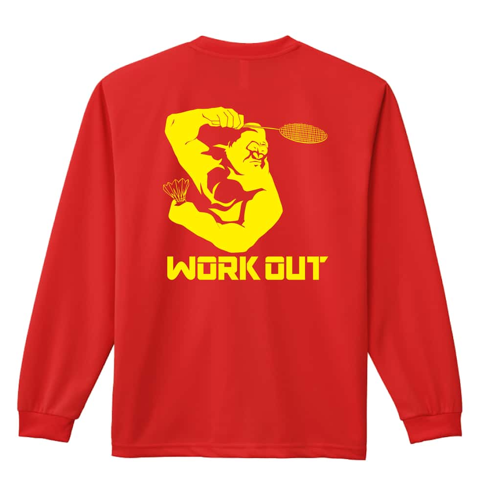 バドミントン ゴリラワークアウト バドミントン 吸水速乾ドライロングTシャツ