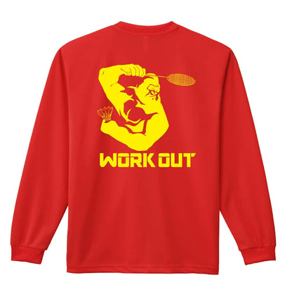 バドミントン ゴリラワークアウト バドミントン 吸水速乾ドライロングTシャツ