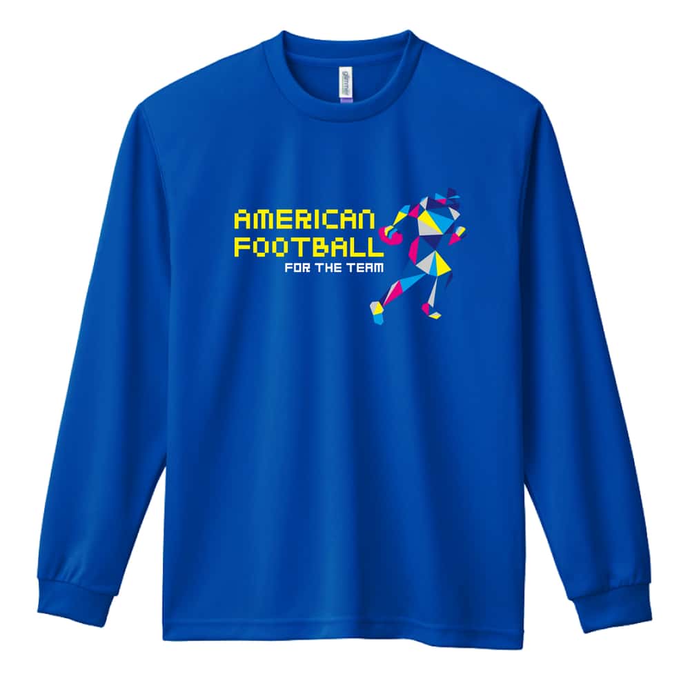 アメリカンフットボール ポリゴンシルエットのアメフト 吸水速乾ドライロングTシャツ