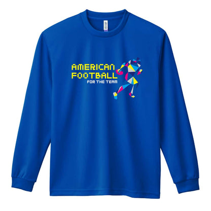 アメリカンフットボール ポリゴンシルエットのアメフト 吸水速乾ドライロングTシャツ