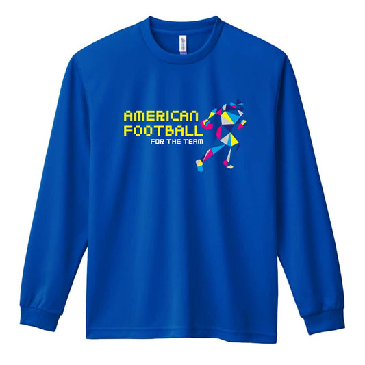 アメリカンフットボール ポリゴンシルエットのアメフト 吸水速乾ドライロングTシャツ