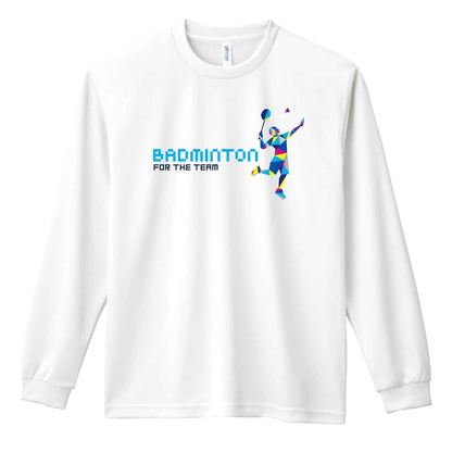 バドミントン ポリゴンシルエットのバドミントン 吸水速乾ドライロングTシャツ