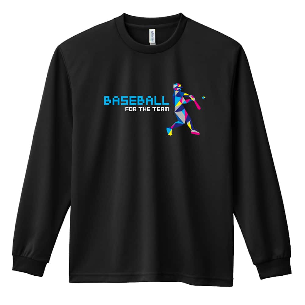 野球 ポリゴンシルエットのベースボール 吸水速乾ドライロングTシャツ