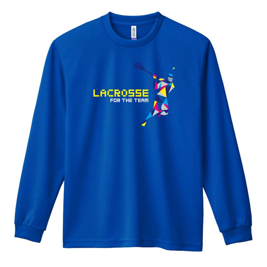 ラクロス ポリゴンシルエットのラクロス 吸水速乾ドライロングTシャツ