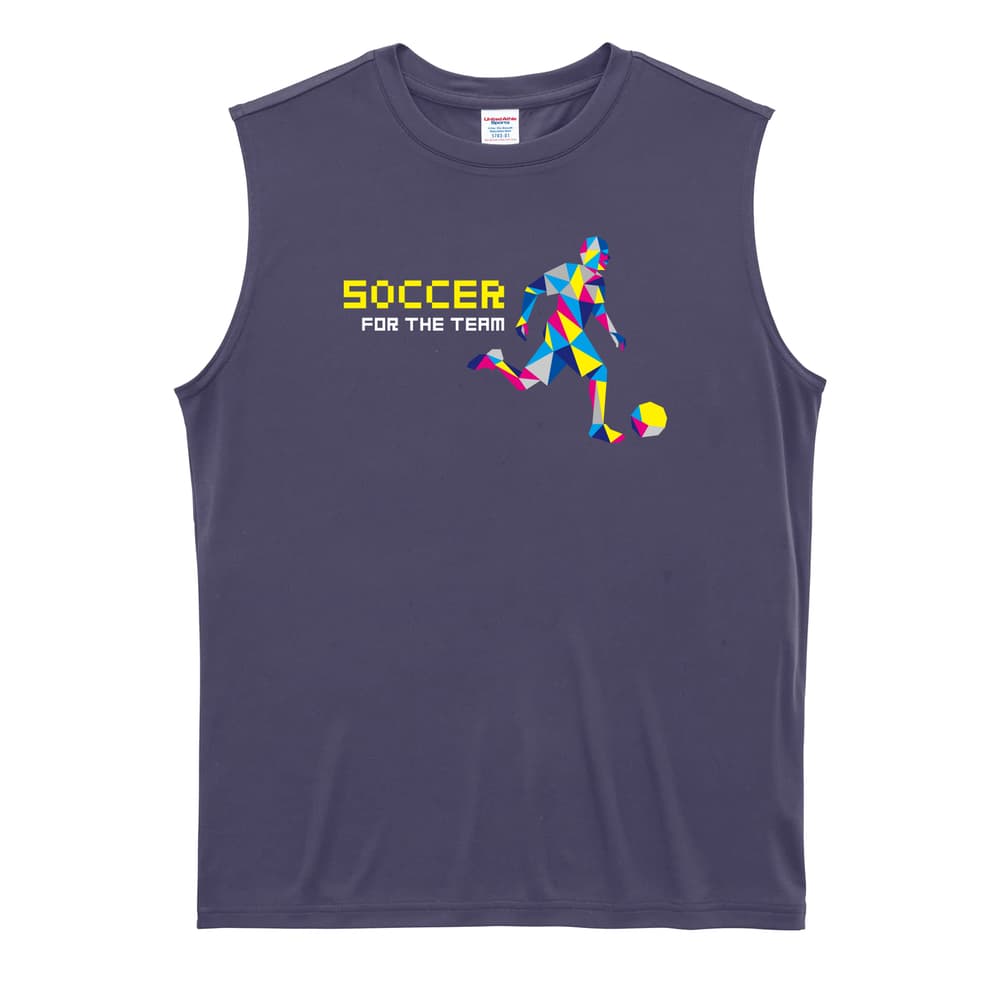 サッカー ポリゴンシルエットのサッカー リサイクルポリエステル ノースリーブシャツ