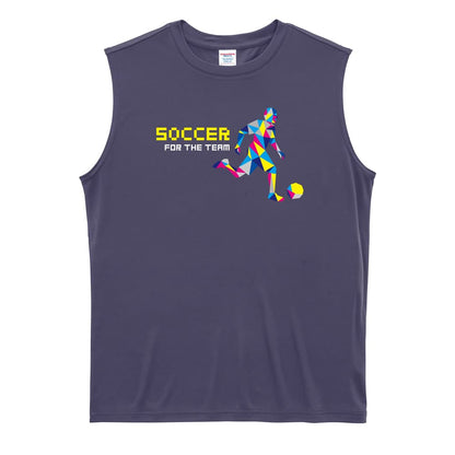 サッカー ポリゴンシルエットのサッカー リサイクルポリエステル ノースリーブシャツ