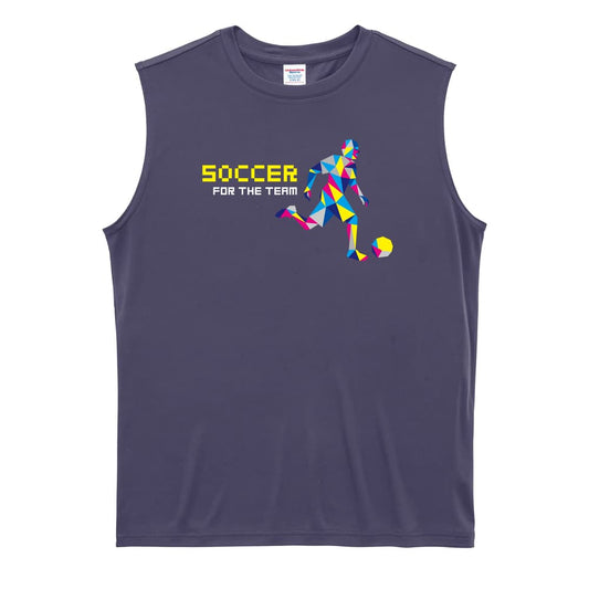サッカー ポリゴンシルエットのサッカー リサイクルポリエステル ノースリーブシャツ