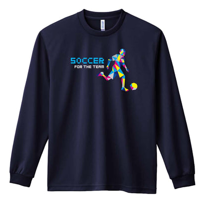 サッカー ポリゴンシルエットのサッカー 吸水速乾ドライロングTシャツ
