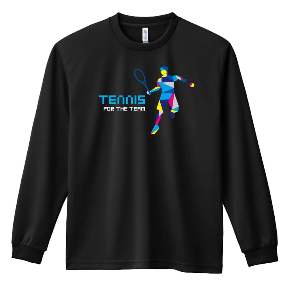 テニス ポリゴンシルエットのテニス 吸水速乾ドライロングTシャツ