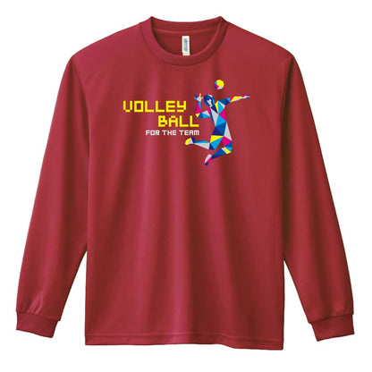 バレーボール ポリゴンシルエットのバレーボール 吸水速乾ドライロングTシャツ