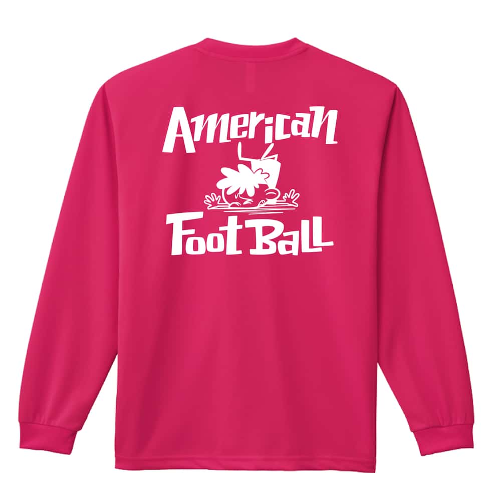 アメリカンフットボール アメフトカートゥーン 七転び八起き 吸水速乾ドライロングTシャツ