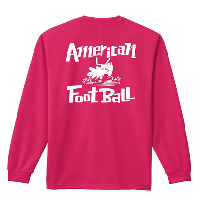 アメリカンフットボール アメフトカートゥーン 七転び八起き 吸水速乾ドライロングTシャツ