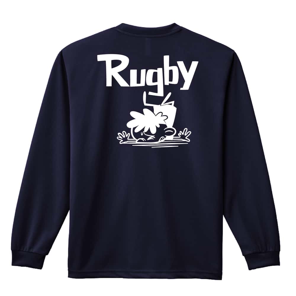 ラグビー ラグビーカートゥーン 七転び八起き 吸水速乾ドライロングTシャツ