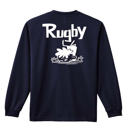ラグビー ラグビーカートゥーン 七転び八起き 吸水速乾ドライロングTシャツ