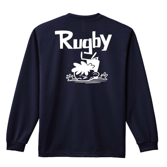 ラグビー ラグビーカートゥーン 七転び八起き 吸水速乾ドライロングTシャツ