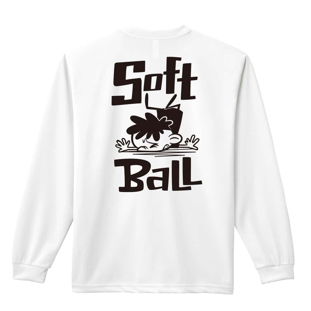 ソフトボール ソフトボールカートゥーン 七転び八起き 吸水速乾ドライロングTシャツ