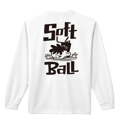 ソフトボール ソフトボールカートゥーン 七転び八起き 吸水速乾ドライロングTシャツ