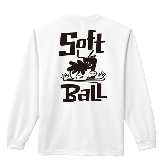 ソフトボール ソフトボールカートゥーン 七転び八起き 吸水速乾ドライロングTシャツ