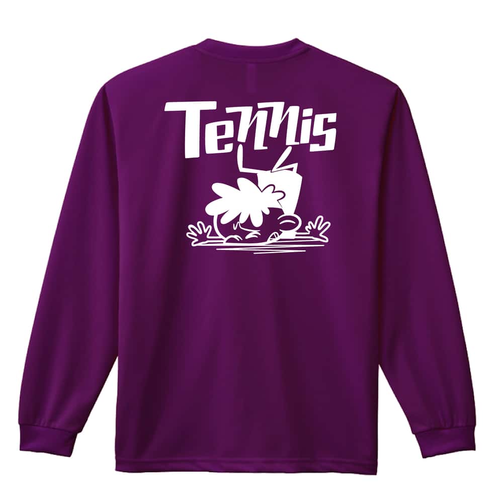テニス テニスカートゥーン 七転び八起き 吸水速乾ドライロングTシャツ