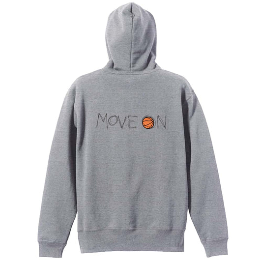 バスケットボール MOVE ON 進め 裏パイルジップパーカー