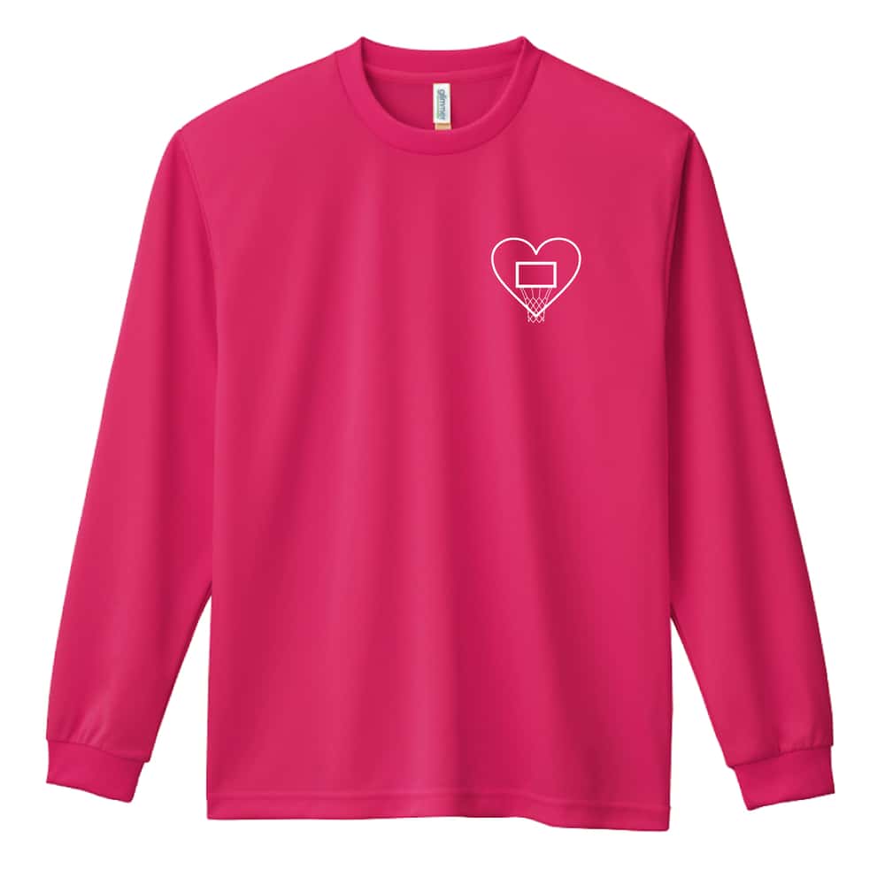 バスケットボール ハートのゴール 吸水速乾ドライロングTシャツ