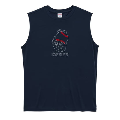 野球 ボールの握り方 変化球カーブ CURVE リサイクルポリエステル ノースリーブシャツ