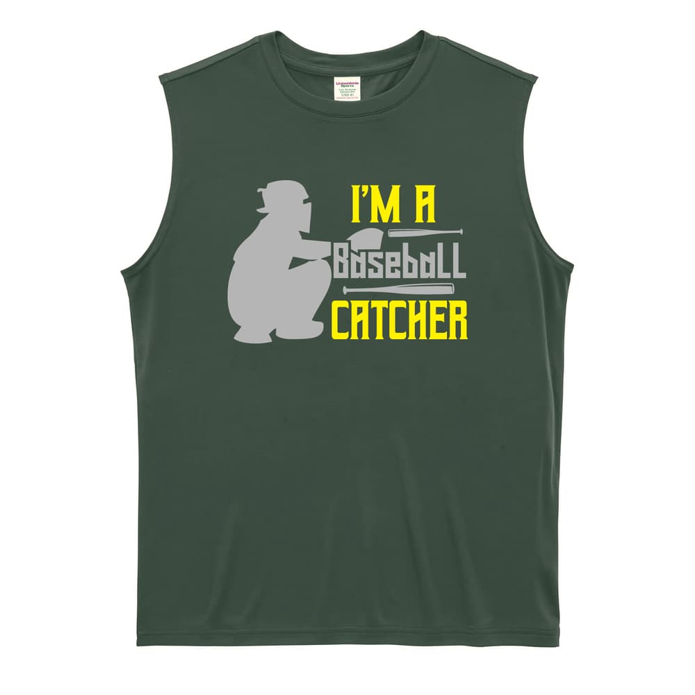野球 I'M A CATCHER リサイクルポリエステル ノースリーブシャツ