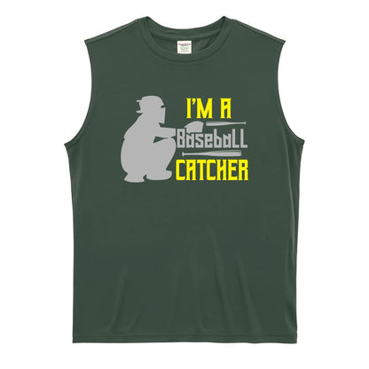 野球 I'M A CATCHER リサイクルポリエステル ノースリーブシャツ