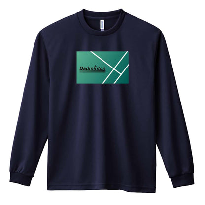 バドミントン Badminton コートデザイン 吸水速乾ドライロングTシャツ