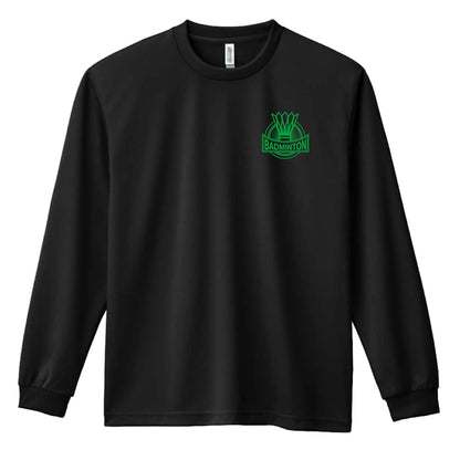 バドミントン BADMINTON シャトルデザイン 吸水速乾ドライロングTシャツ