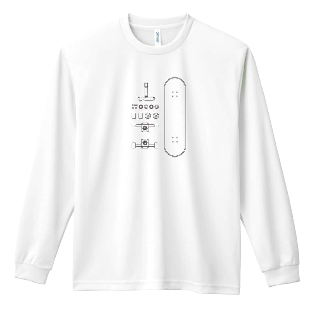 スケボー スケボーパーツ 吸水速乾ドライロングTシャツ