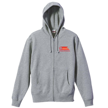 バレーボール カラフル剛速球 裏パイルジップパーカー