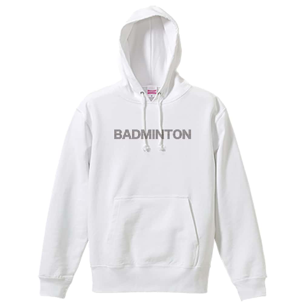 バドミントン BADMINTON グリッドロゴ 裏パイルプルオーバーパーカー