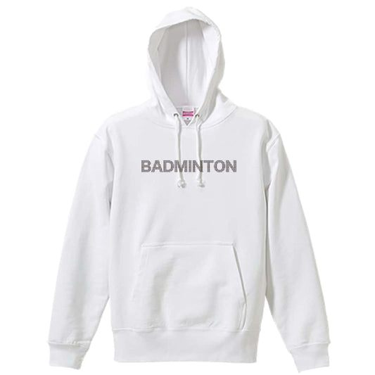 バドミントン BADMINTON グリッドロゴ 裏パイルプルオーバーパーカー