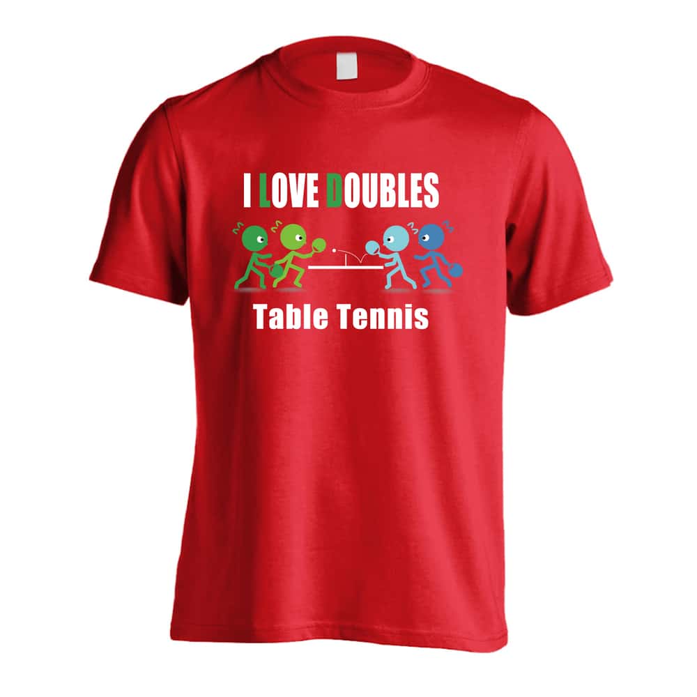 卓球 I LOVE DOUBLES 吸水速乾ドライTシャツ