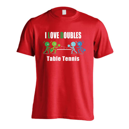 卓球 I LOVE DOUBLES 吸水速乾ドライTシャツ