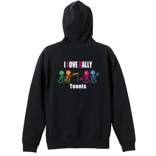 テニス I LOVE RALLY 裏パイルジップパーカー