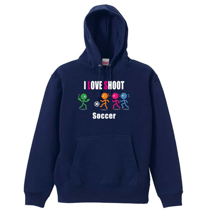 サッカー I LOVE SHOOT 裏パイルプルオーバーパーカー