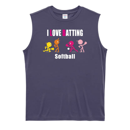 ソフトボール I LOVE BATTING リサイクルポリエステル ノースリーブシャツ