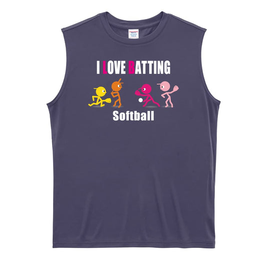 ソフトボール I LOVE BATTING リサイクルポリエステル ノースリーブシャツ